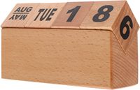 Calendrier perpétuel en bambou, bloc de bureau écologique, calendrier de bureau en bois poli, affichage du mois, de la semaine et de la date, décoration de la maison