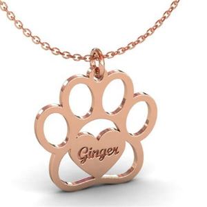 Yiwu Aceon-colgante de acero inoxidable con huella de oso para niño, collar con nombre de pata de mascota, gato, perro, huella de oso personalizada - Product Image 2