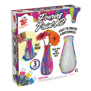 Buena calidad niños artesanía Fuid Farbe acrílico Malerei Kit DIY juguetes educativos hacer su propio jarrón <span class=keywords><strong>de</strong></span> cerámica para verter - Product Image 1