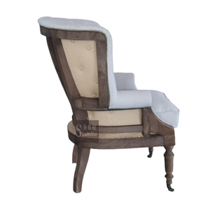 <span class=keywords><strong>Chesterfield</strong></span> Europese Klassieke Vintage Woonkamer Stoel Stoel Stof Linnen Onafgewerkt Rustieke Houten <span class=keywords><strong>Wingback</strong></span> Stoel - Product Image 5