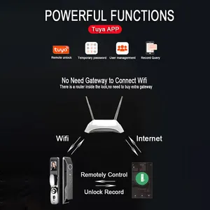 Fechadura de porta inteligente com Wi-Fi XSDTS Q27 de luxo reconhecimento facial 3D com função de vídeo interfone funciona com Usmart Go