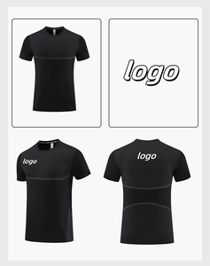 Vente en gros Élasthanne Workout Active Wear Respirant Ice Silk Quick Dry T-Shirt Plus Size Men Fitness Gym T Shirt pour l'été - Product Image 5