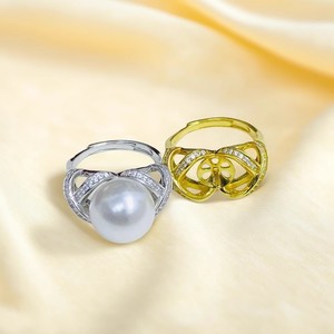 10610 Accessoires de perles DIY, support de bague en argent S925 avec perles rondes de 12-13 mm, apprêts de bijoux tendance, taille 6 mm - Product Image 4