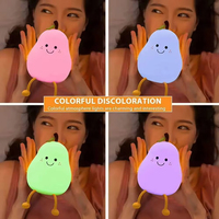 Lampe de nuit en silicone LED Super Squishy à intensité variable pour chambre d'enfant Lampe à poire rechargeable USB à commande tactile Lampe 7 couleurs