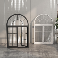 Ventana abatible de hierro Retro francés, marco de aleación de aluminio, Metal de hierro arqueado de piso a techo para restaurante, estudio, iluminación de ático