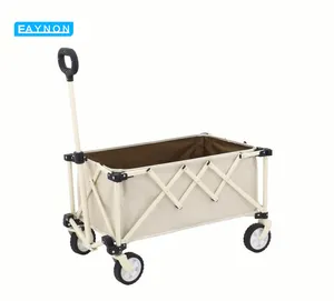 Eaynon Collapsible Folding Kids Wagon Trolley Mesh Beach Cart For Shopping Camping Tools Oem Supported