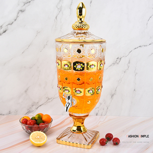 2.5L Vàng-mạ Glass Mason Jar khối lượng lớn đồ uống Dispenser cho nhà bếp sử dụng cho nước trái cây rượu Ice uống lưu trữ - Product Image 1