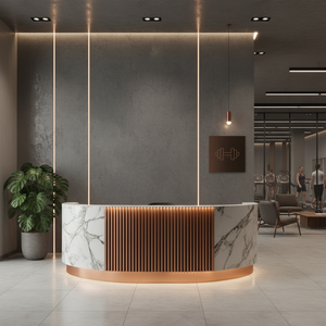 Versatile Modern Wood Foldable Reception Desk-<b>Salon</b> Furniture for Commercial Spaces Gym Supermarkets Barber Shops Shopping - Product Image 2