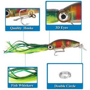 Señuelo de pesca de calamar tipo Minnow de 18 cm y 17.6 g, cebo de aguas medias para peces de agua salada, señuelo artificial para pesca en el mar con tentáculos y diseño realista. - Product Image 4