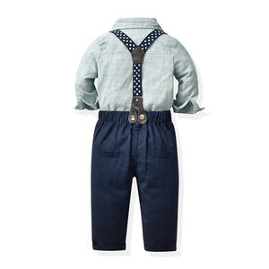 Детский летний костюм для мальчиков: шорты и галстук-бабочка, однотонный комплект для малышей - Product Image 2