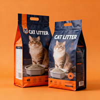 Sacs d'emballage pour litière pour chat, personnalisés, imprimés, refermables, à fond plat, avec trou de suspension, résistants à l'humidité