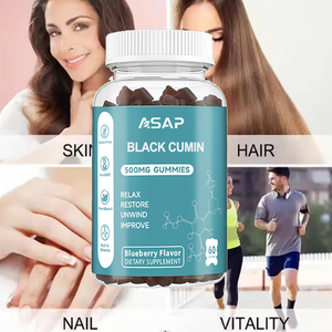 Las gomas de comino negro promueven la memoria y el sueño Crecimiento del cabello vegano Aceite de semilla de comino negro Gummy - Product Image 2
