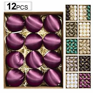 Satin Glossy Velvet Christmas Balls <b>Light</b> Luxury <b>Tree</b> Hanging Decorations Premium Gift Boxed Arrangement Set - Product Image 3