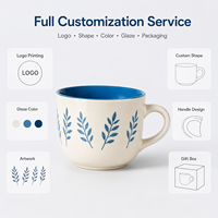 Taza de Café Apilable de Cerámica, Apta para Microondas, a Prueba de Fugas, para Uso Comercial en Cafeterías y Hoteles, Embalaje Seguro para Exportación