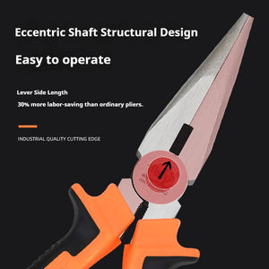 Pince à bec effilé de 6 pouces avec poignée en caoutchouc et fil d'acier, mâchoires dentelées en acier au chrome-vanadium de qualité industrielle OEM - Product Image 3