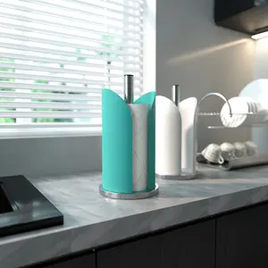 Quality Stainless Steel Tissue Kitchen Paper Roll Holder One-Handed Tear Vertical Towel Dispenser Rack