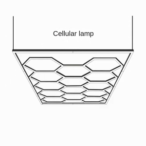 Plafonnier LED hexagonal en alliage d'aluminium, blanc neutre (4100K), angle de faisceau 360°, AC 85-265V, IP20, IRC80, pour garage de stationnement - Product Image 3