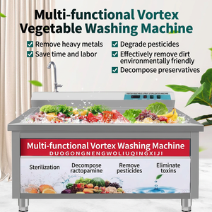Lave-légumes en acier inoxydable de type commercial à vortex de bulles avec système de stérilisation à l'ozone - Product Image 2
