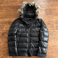 Veste d'hiver pour homme en duvet, surdimensionnée, couleur unie, décontractée, à fermeture éclair, de haute qualité, personnalisée par OEM, style streetwear