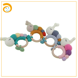 Hilo de algodón hecho a mano creativo tejido a mano ganchillo sonajero bebé sonajero tortuga chico juguete edredón morder sonajero regalo - Product Image 5