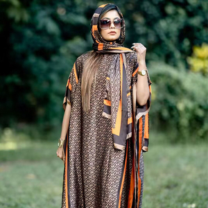 Nhà Máy Trực Tiếp Hồi Giáo Quần Áo Hoa Abaya Dubai Phụ Nữ Bên Phụ Nữ Thổ Nhĩ Kỳ Áo Hồi Giáo Dân Chủ Vòng Cổ Ăn Mặc Phụ Nữ Quần Áo - Product Image 3