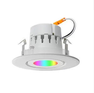 Luminária led inteligente cct, luz baixa, 4 polegadas, 10w, com controle remoto