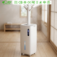 RUNAL Humidificateur d'air ultrasonique électrique intelligent H981 à brume froide de 27 L sur pied avec lumière LED et télécommande pour la maison