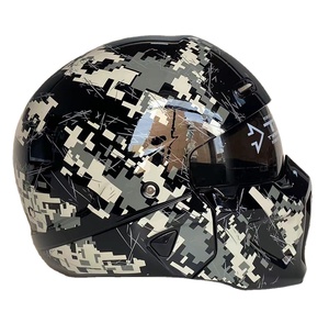 Casque de moto rétro unisexe homologué DOT, modèle PC Predator, à visière relevable, avec visière XL, en ABS, pour toutes les saisons - Product Image 1