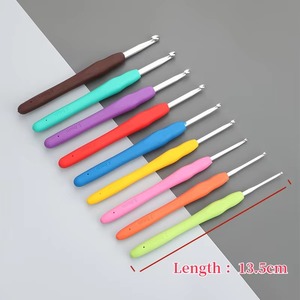 <b>Crochet</b> <b>Hooks</b> 2.0mm-10.00mm Silicone Soft Handle <b>Crochet</b> Knitting Needle Set Stainless Steel <b>Hook</b> Set for Beginner Yarn Doll - Product Image 2
