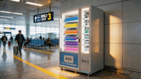 Máquina Expendedora Solar, Quiosco Autoservicio Fuera de la Red con Panel Fotovoltaico para Snacks, Bebidas y Cosméticos