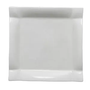 Irregular White Porcelain Square Snack Plate For Hotel And Restaurant Plate Dish
