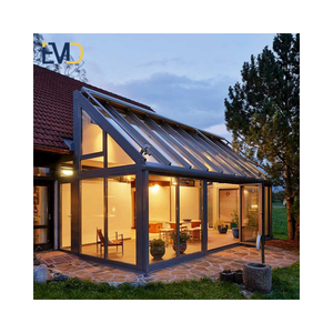 Bâtiments modulaires préfabriqués en aluminium personnalisés pour toutes les saisons, véranda solaire et serres extérieures en acier et verre trempé - Product Image 1