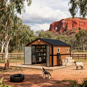 Best Selling 12X10 FT Metal Backyard <strong>Tool</strong> <strong>Storage</strong> Shed Rot Proof Easily Assembled Durable Clear Window Modern Garden Furniture - Product Image 3