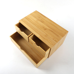 Bamboo <b>storage</b> <b>box</b>, three-<b>drawer</b> organizer, multi-layer <b>drawer</b> type, office <b>storage</b> cabinet organizer. Order now! - Product Image 3