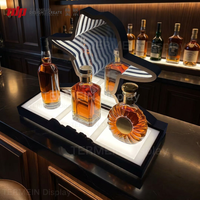 TERMEIN Présentoir personnalisé en acrylique pour bouteille unique, Glorificateur de bouteille de brandy à LED avec rétroéclairage néon