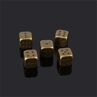 Ensemble de dés à six faces arrondies en alliage de zinc, or et argent, 13 mm, personnalisés pour les jeux de bar, KTV, mahjong et échecs