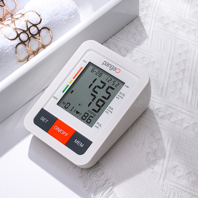 Pangao Electric Tonometer Automatic BP Machine Digital Sphygmomanometer Upper Arm Blood Pressure Monitor for Home Use