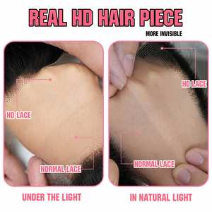 Peluca de Cabello Humano Indio Virgen con Encaje HD 13x6, Peluca de Cabello Humano con Cutícula Alineada 100% Sin Pegamento, Pelucas con Frente de Encaje 13x6 para Mujeres Negras - Product Image 3