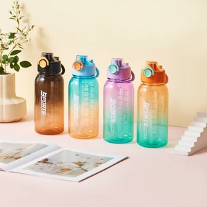 Taza de plástico transparente para PC de Color degradado de 700ML y 1000ML, botella esmerilada deportiva con pajita que rebota, agua hirviendo aplicable - Product Image 3
