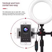 Ring Light Mini 6-Inci Laris 2026, Portabel Tahan Air, Penjepit Dudukan Ponsel Ganda untuk Siaran Langsung