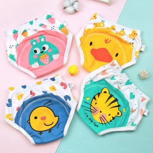 Baby training pants Fralda calças Algodão cartoon para meninos <span class=keywords><strong>e</strong></span> meninas toalete abstinência fralda TPU gaze impermeável lavável - Product Image 4