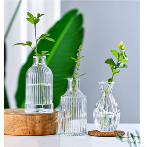 많은 디자인 작은 크기 투명 하이 퀄리티 꽃 유리 꽃병 새싹 꽃병 대량 장식 - Product Image 4