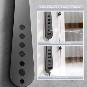 <span class=keywords><strong>Colonne</strong></span> de douche murale 4 fonctions en forme de pipa FSH OEM, robinet de salle de bain avec jet de pluie doux et mélangeur thermostatique - Product Image 5