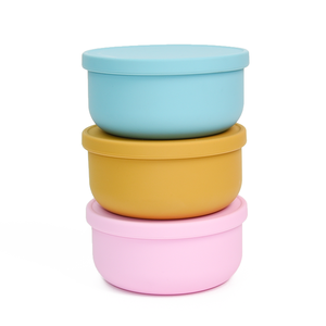 Bol en silicone pour bébé, vente en gros d'usine, logo personnalisé, écologique, anti-déversement, sans BPA, avec couvercle, vaisselle pour tout-petits et enfants - Product Image 2
