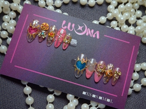 เซเลอร์มูนเล็บแบบกดเอบีเอสปลายสูงสำหรับตกแต่งเล็บทำมือลายหัวใจสีสันสดใสสินค้าแฮนด์เมด - Product Image 4