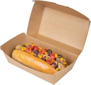 Récipients pour hot-dogs en papier <span class=keywords><strong>kraft</strong></span> <span class=keywords><strong>Boîte</strong></span> d'emballage recyclable et sulfurisée pour hot-dogs - Product Image 1