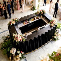 Table de bar en bois massif de conception unique contemporaine location d'événement de mariage artisanat location d'événement naturel