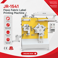 Machine d'impression flexographique industrielle automatique pour étiquettes textiles JR-1541, imprimante 5 couleurs pour rubans textiles et étiquettes d'entretien des vêtements