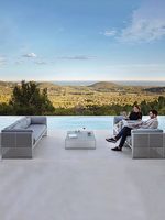 Canapé de loisirs extérieur moderne en alliage d'aluminium, imperméable, résistant au soleil et à la rouille, mobilier de patio pour jardin, cour, véranda, terrasse