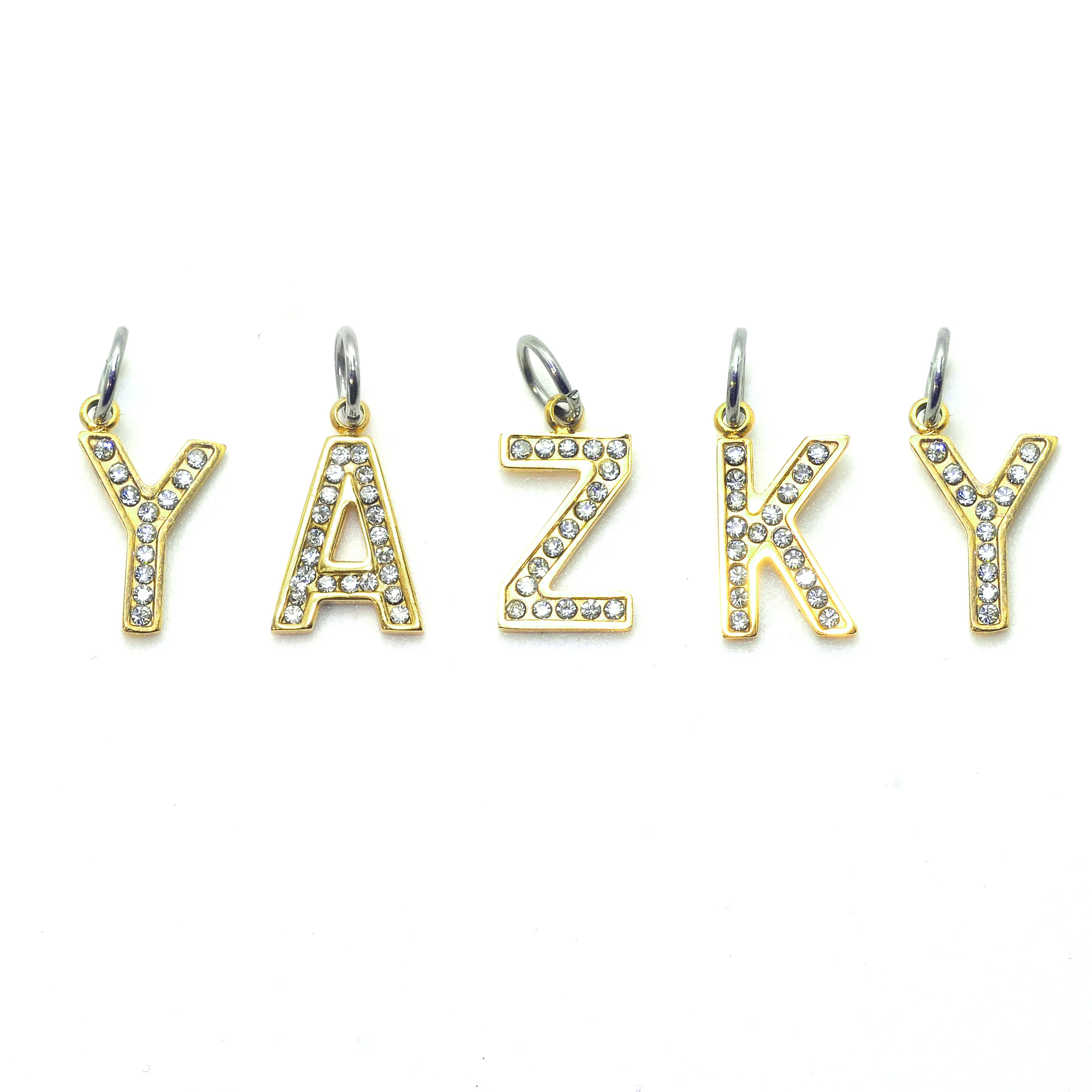 High quality Stainless Steel Gold Chain A-Z 26 Letters Pendant Initial Anklet Alphabet Pendant Necklace